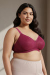 Zivame True Curv Lightly Lined Padded Non Wired Full Coverage Super Support Spacer Bra - Beet Red — thumbnail 4